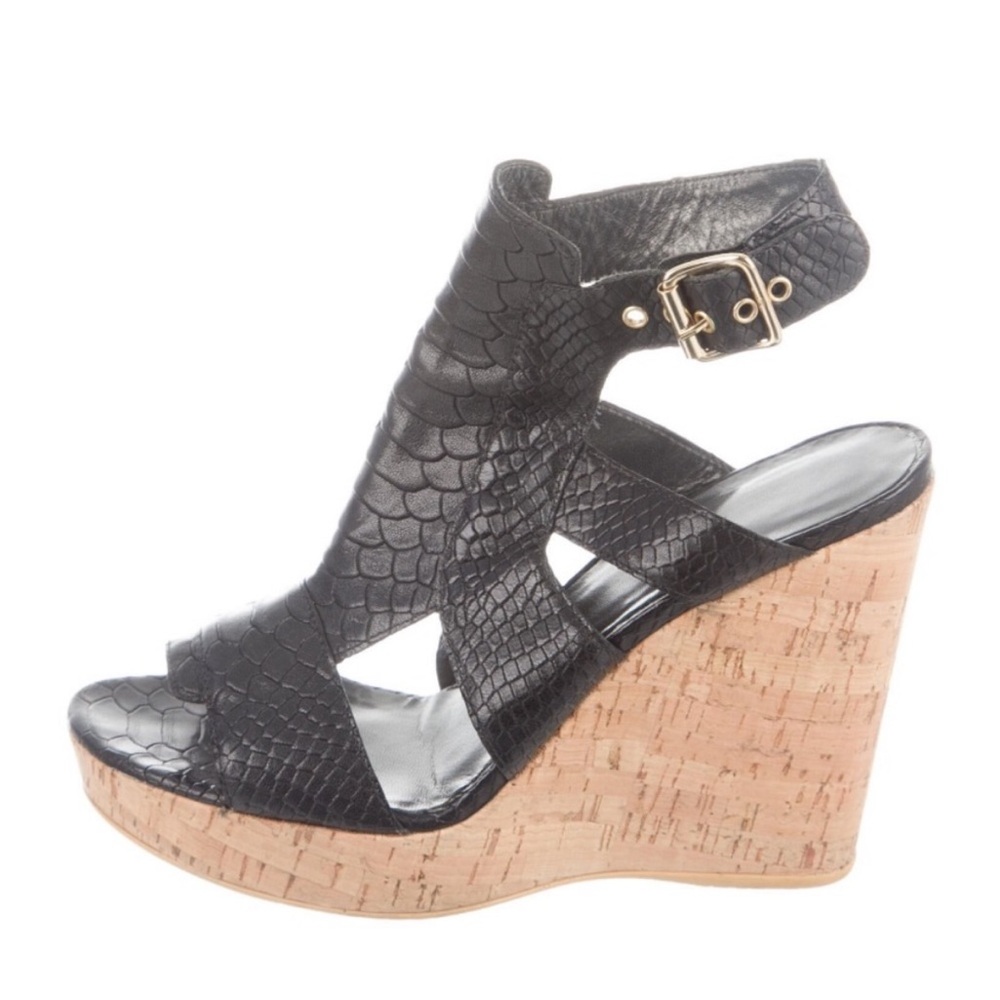 Stuart Weitzman Cork Sandals, black